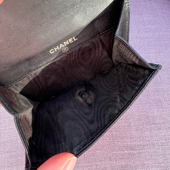 Chanel Caviar Skin Coco Mark Bi-Fold Wallet Leather - Picture 11 of 12